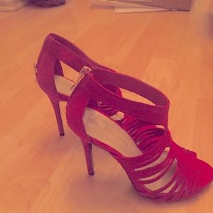BCBGeneration - Elegant Suede Red High Heels (New)